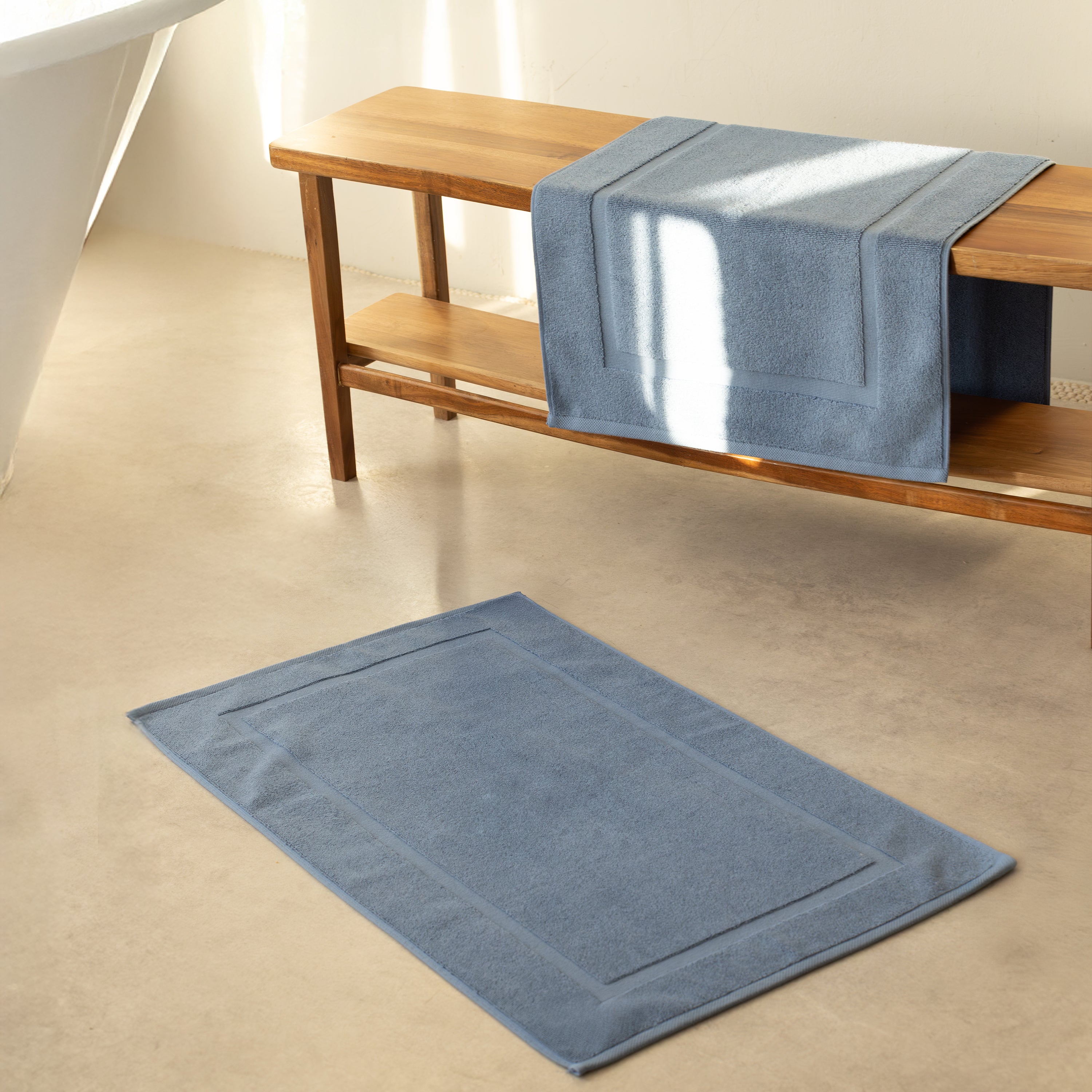 PANEL BANDED 2 PC BATH MAT SET