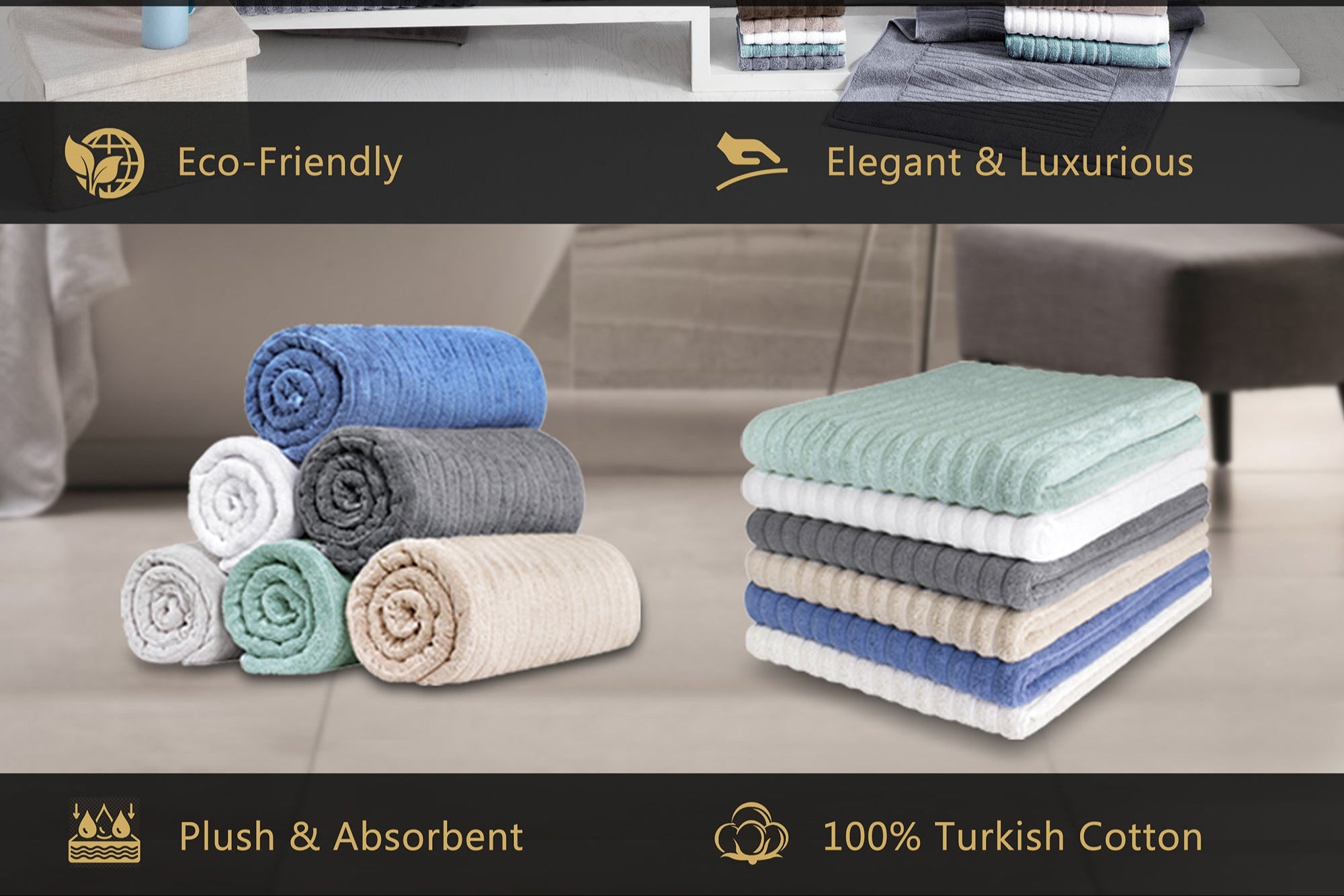 BRAMPTON BATH SHEET SET OF 3