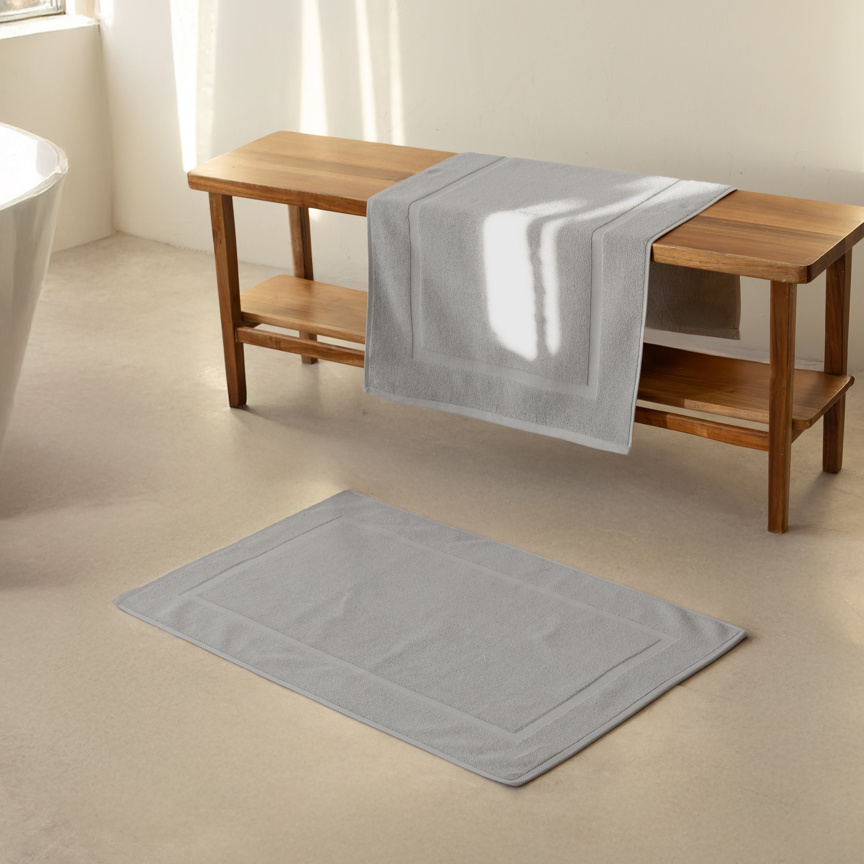 PANEL BANDED 2 PC BATH MAT SET