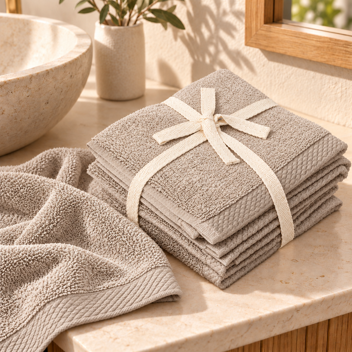 SALBAKOS Madison Zero Twist Washcloths – 4 Pack