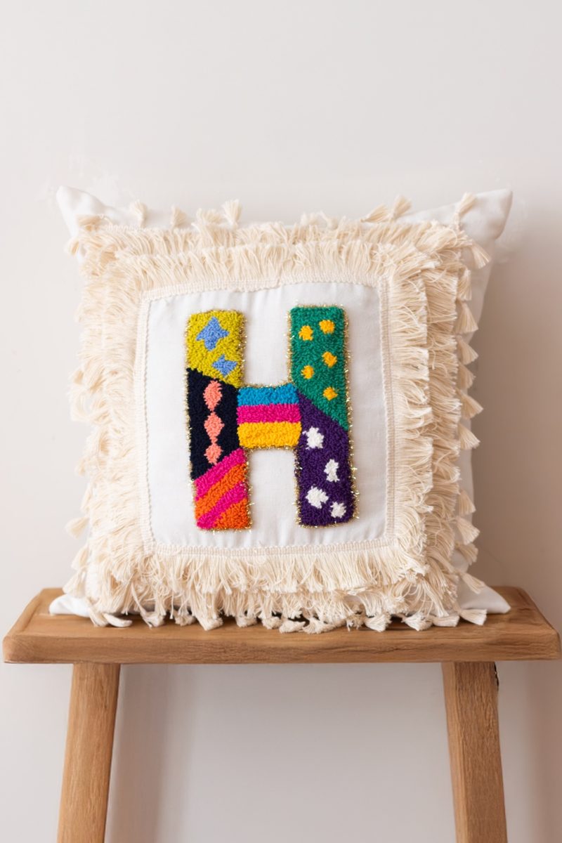 HANDMADE PUNCH NEEDLE PILLOW