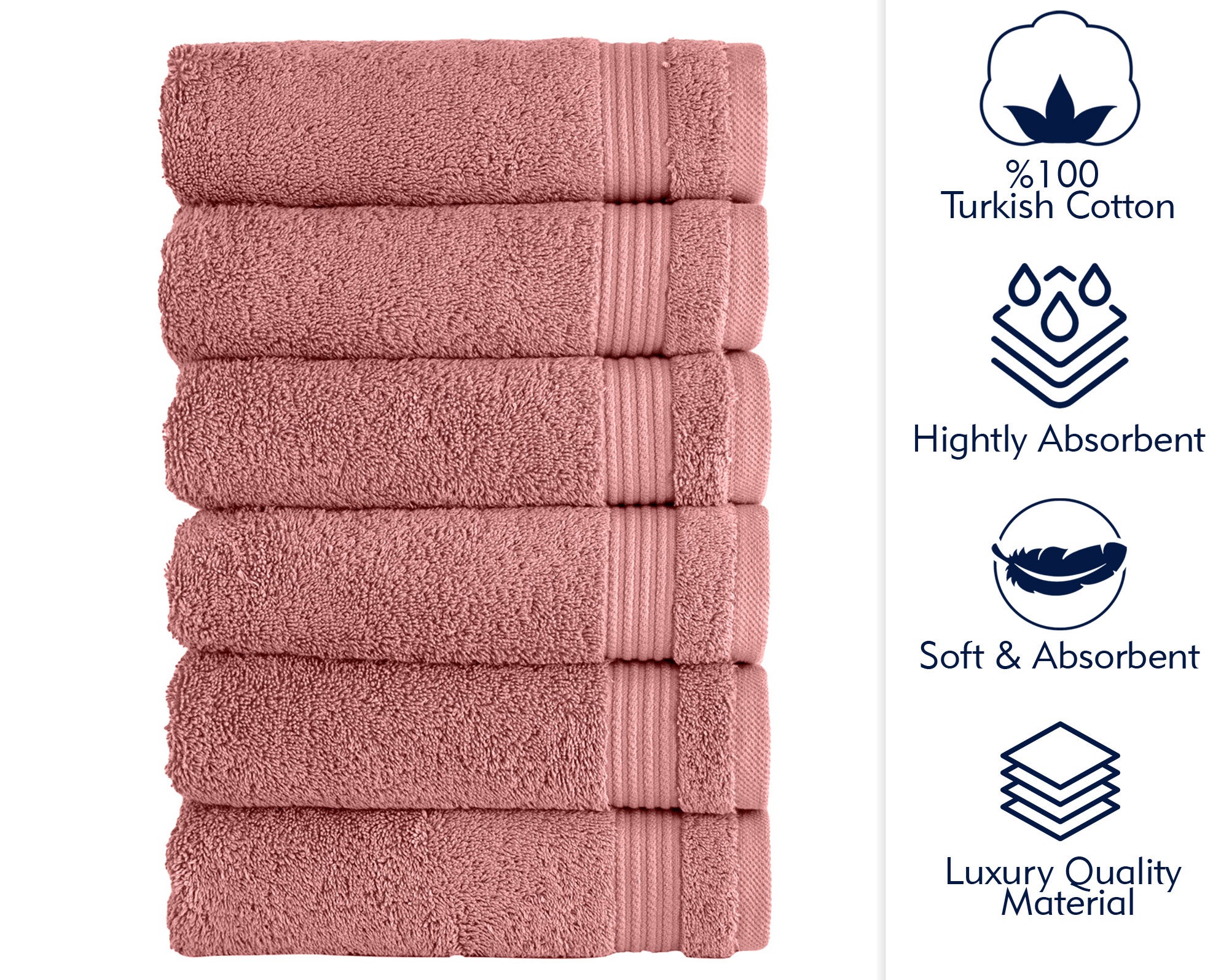 AMADEUS 6 PC HAND TOWEL 16X27