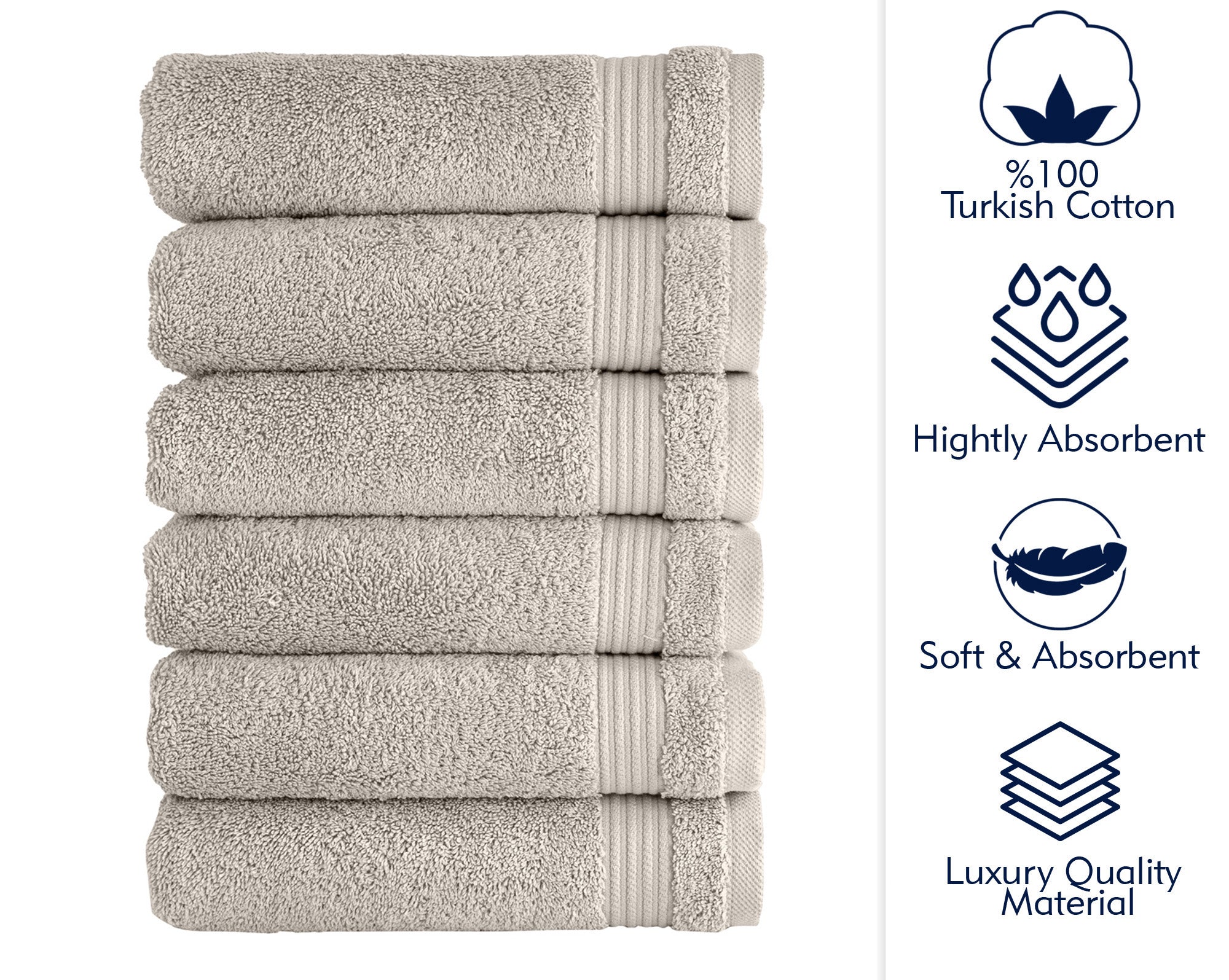 AMADEUS 6 PC HAND TOWEL 16X27