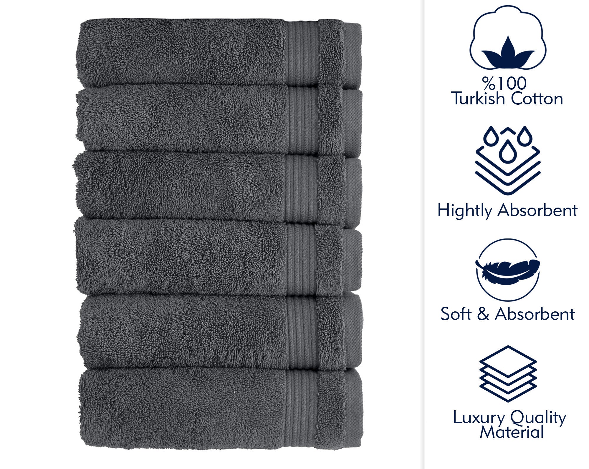 AMADEUS 6 PC HAND TOWEL 16X27