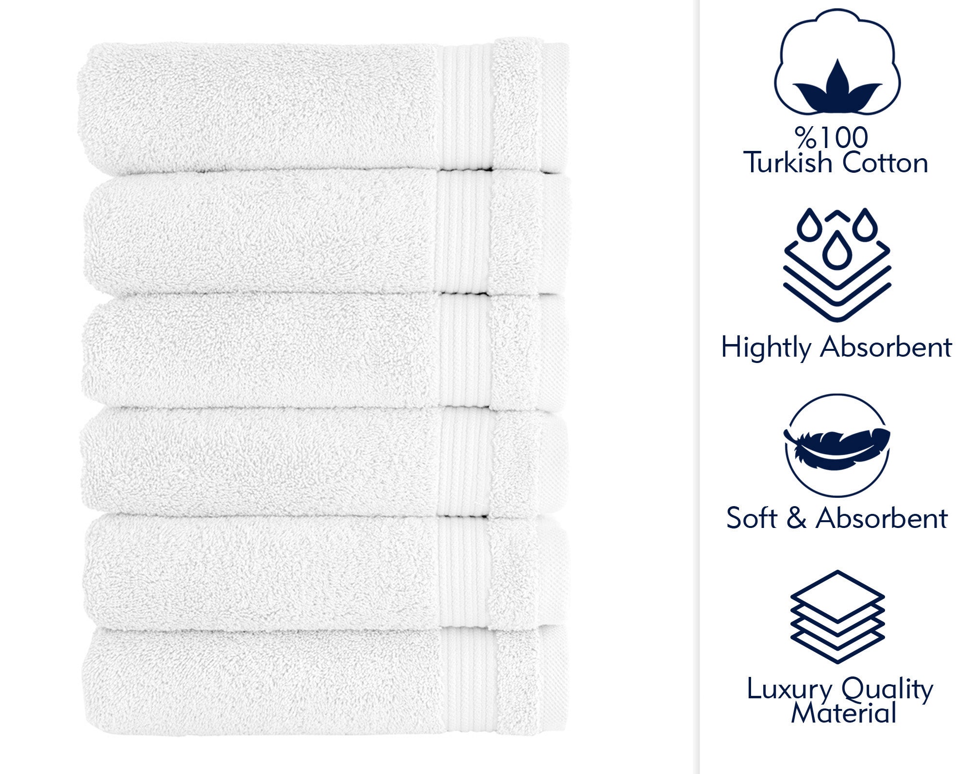 AMADEUS 6 PC HAND TOWEL 16X27