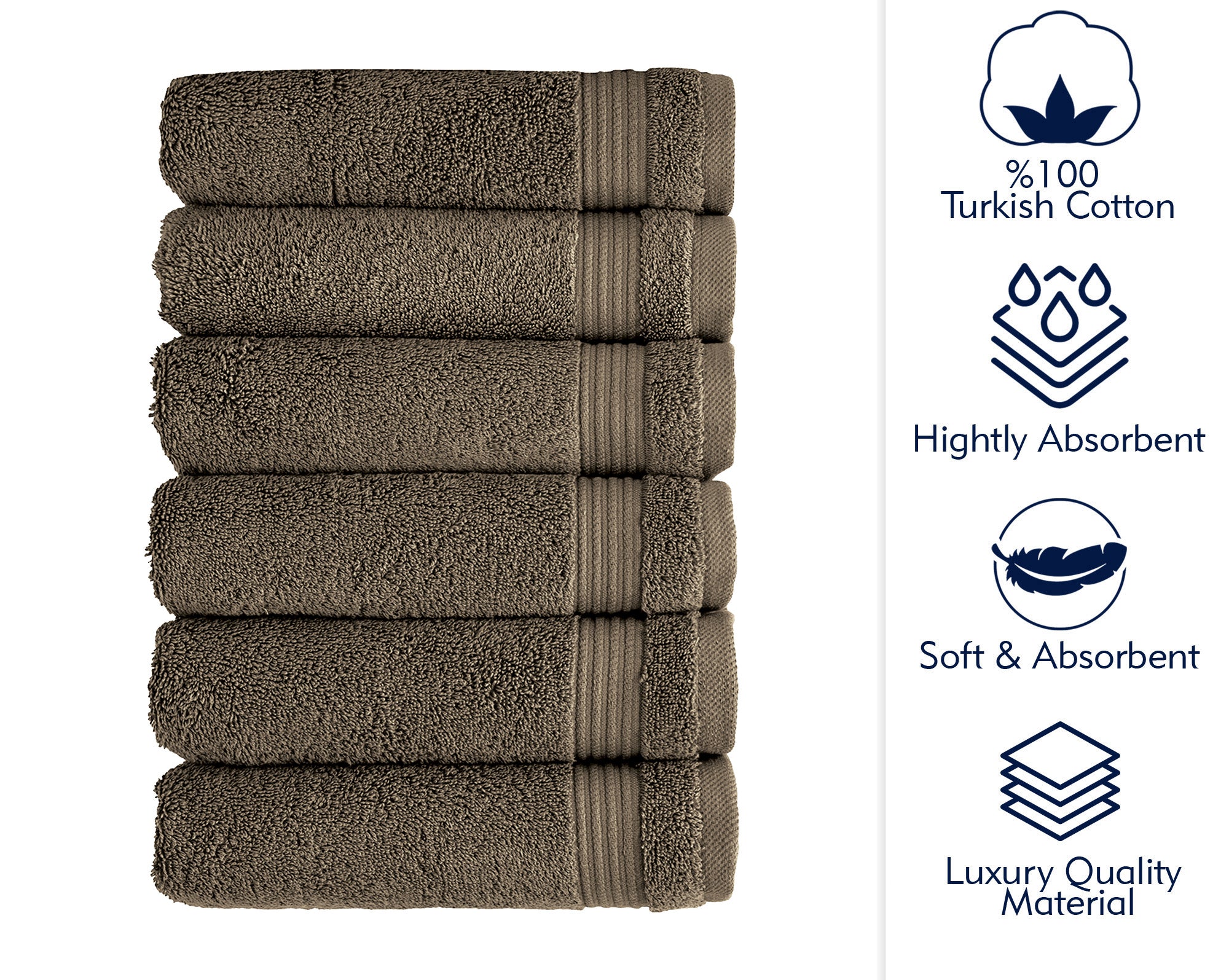 AMADEUS 6 PC HAND TOWEL 16X27