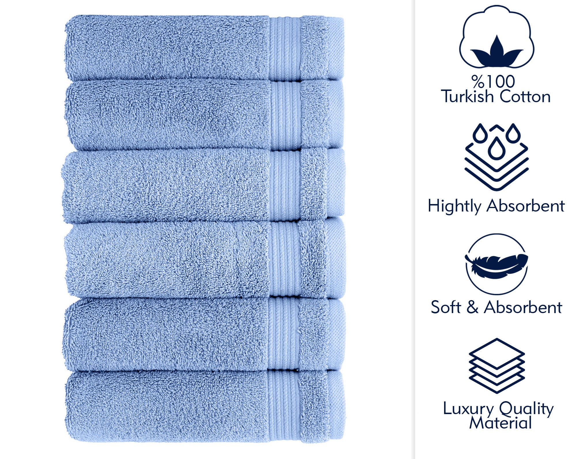 AMADEUS 6 PC HAND TOWEL 16X27