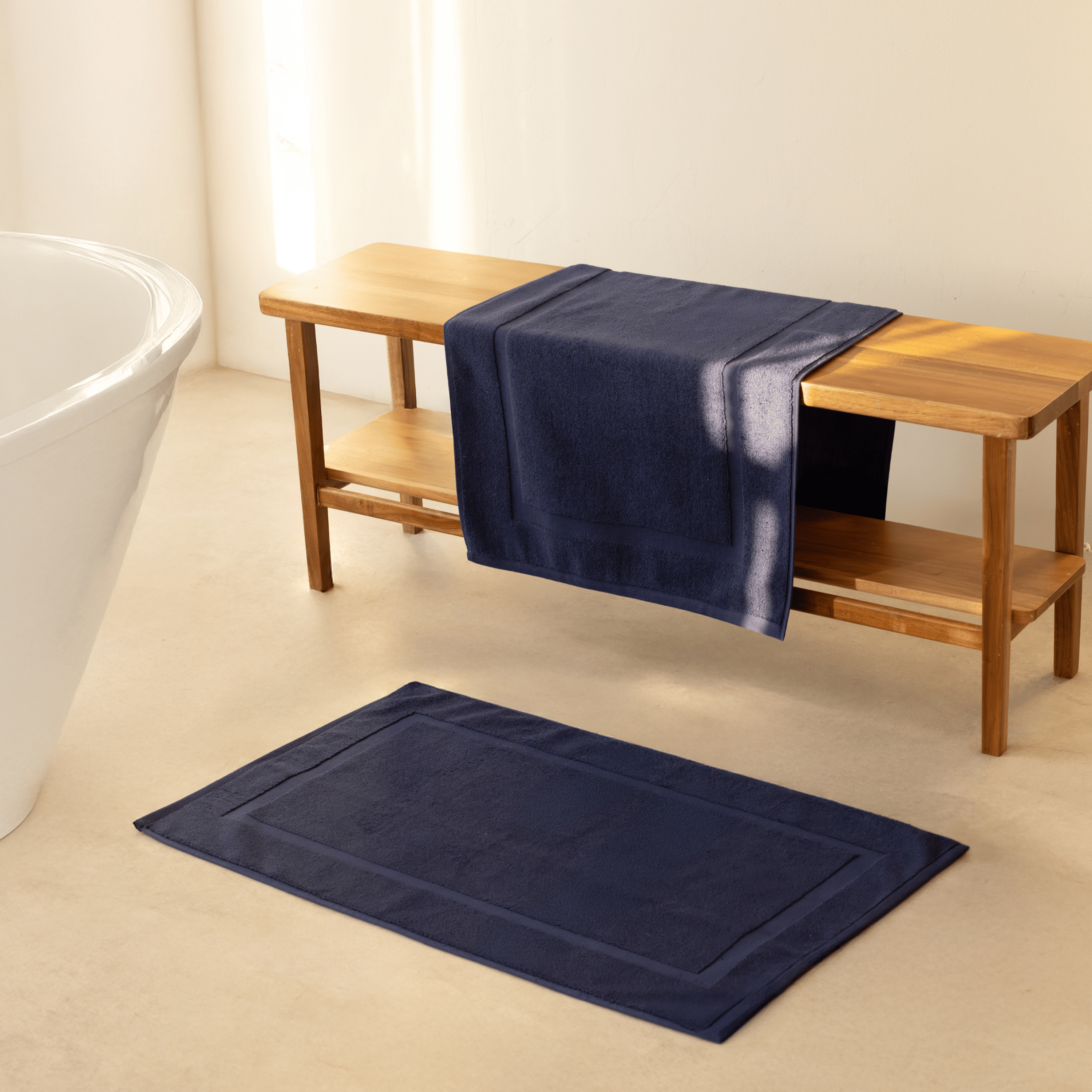 PANEL BANDED 2 PC BATH MAT SET