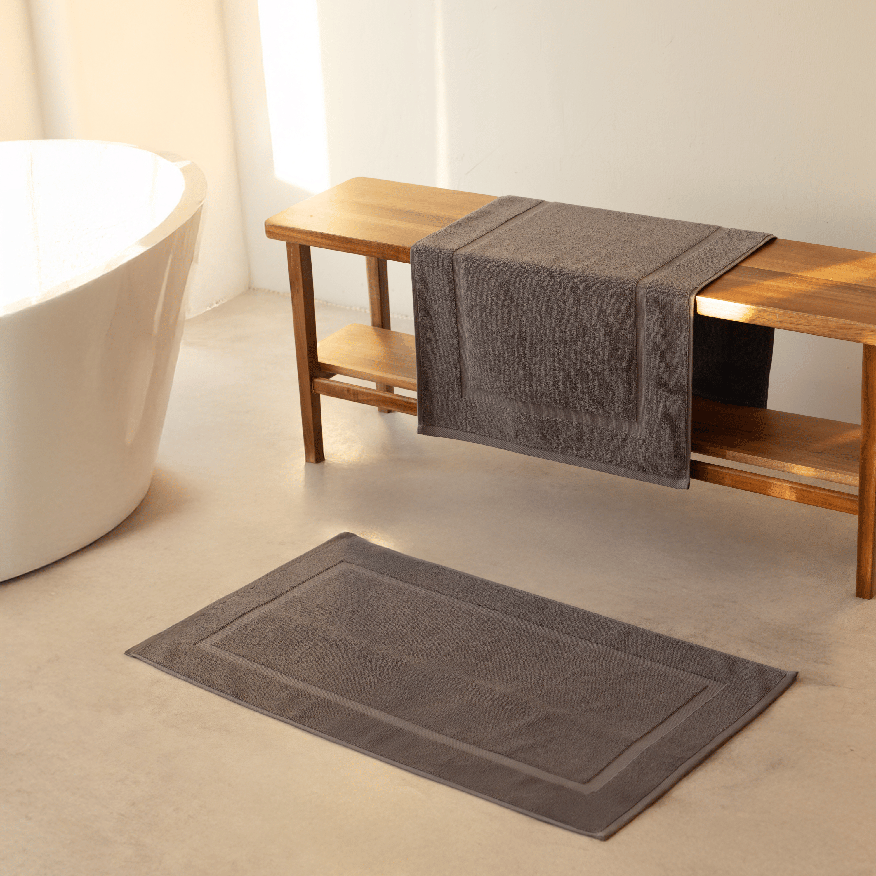 PANEL BANDED 2 PC BATH MAT SET