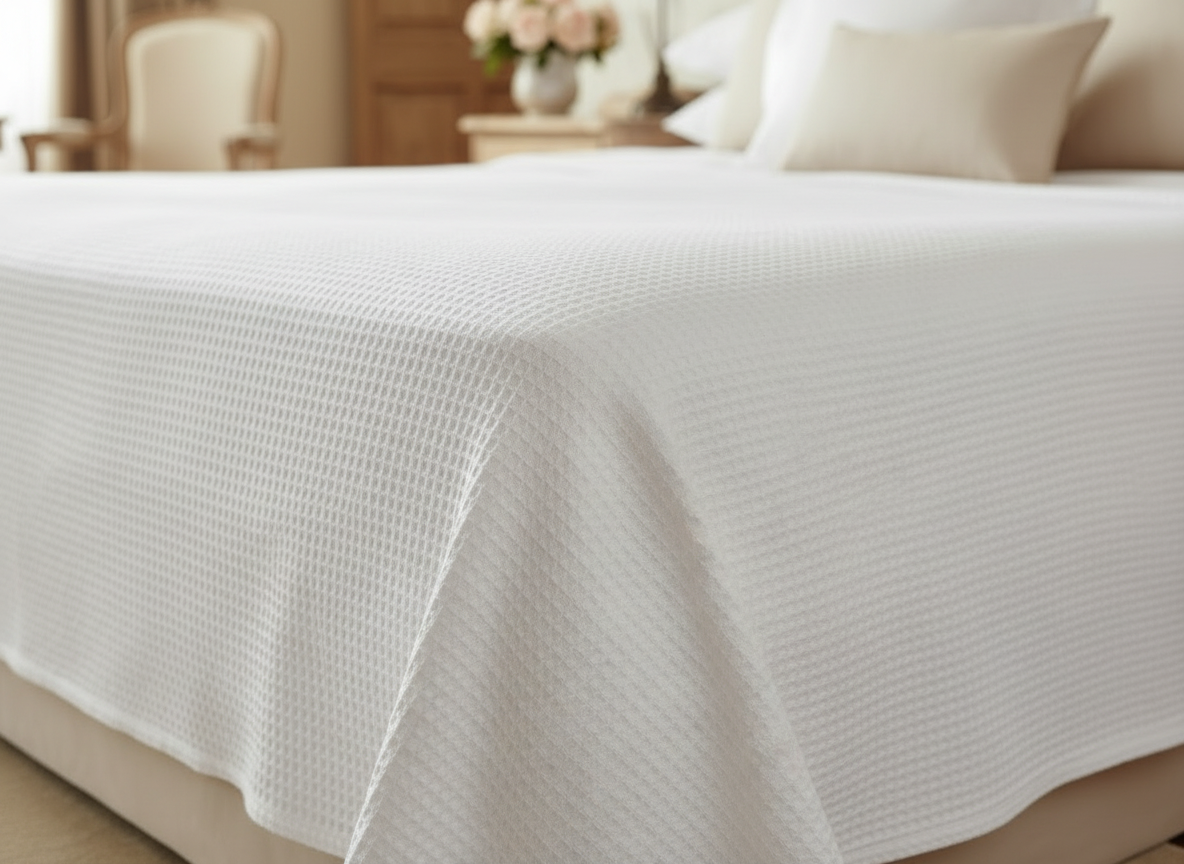 WAFFLE COTTON BED COVER