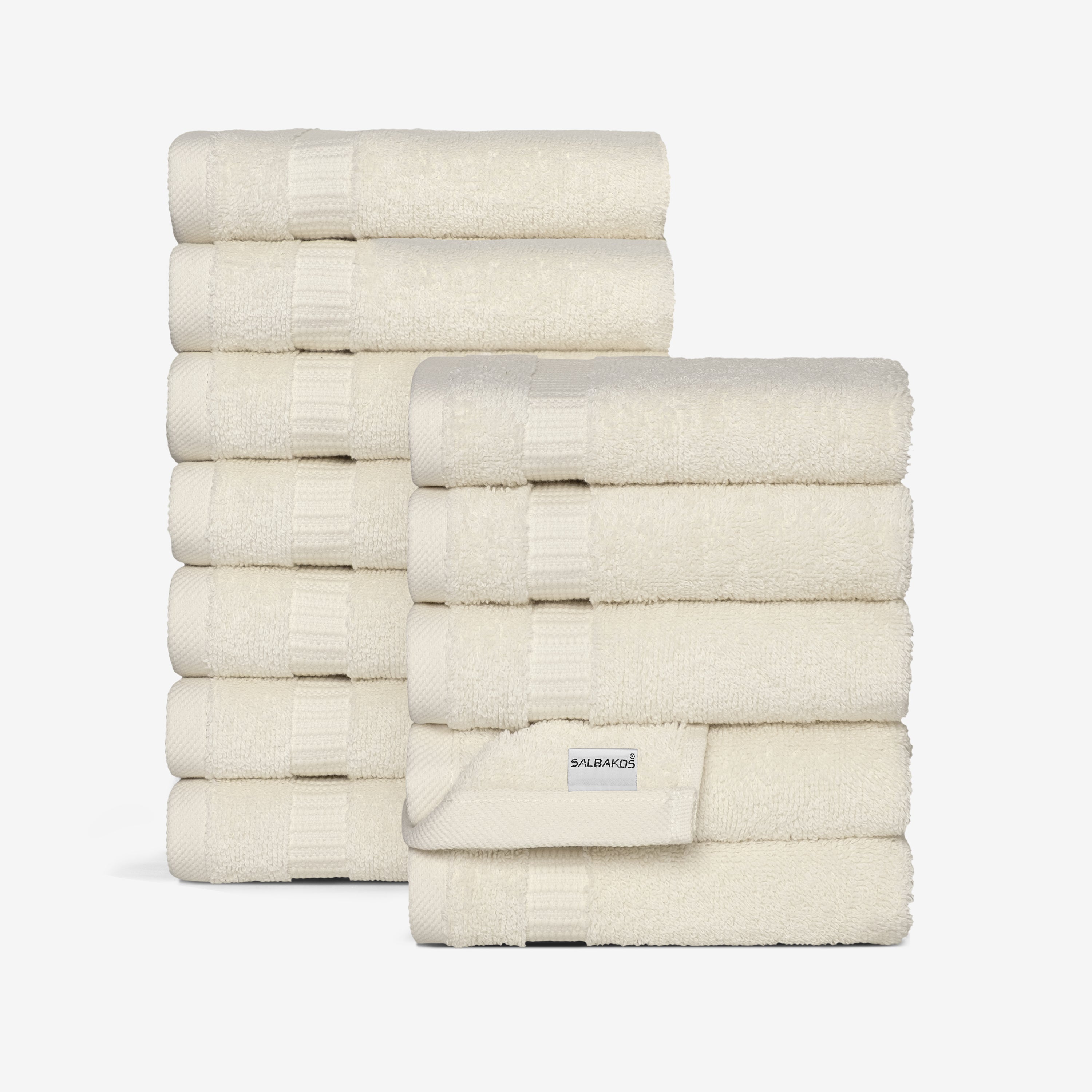 12 Piece Washcloths - Wholesale Premium Towel Sets - 22 Set Case Pack