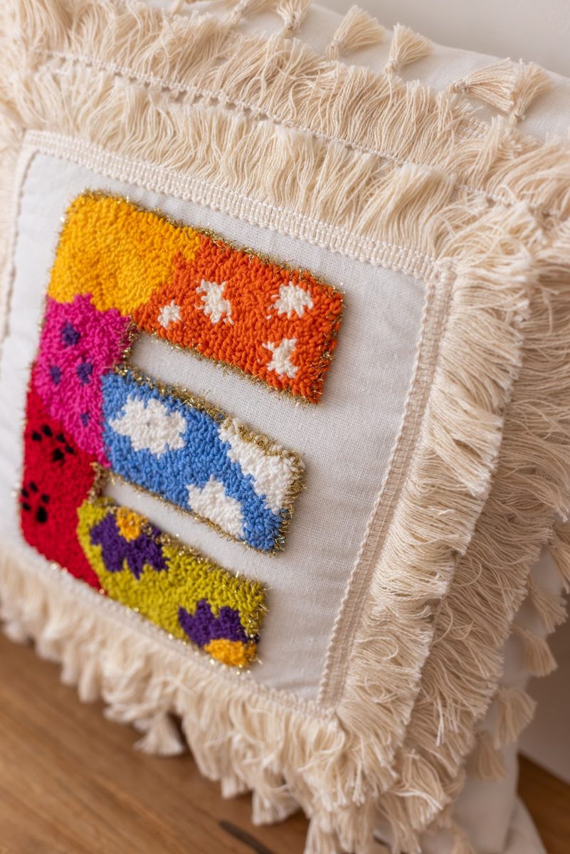 HANDMADE PUNCH NEEDLE PILLOW